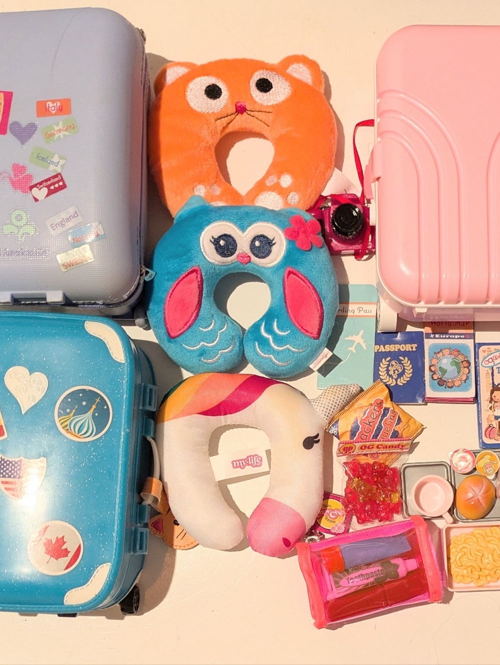 American Girl & Other Brand Large Travel Lot, Filled Suitcase Plus More